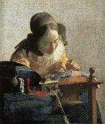 Lace embroidery woman Johannes Vermeer